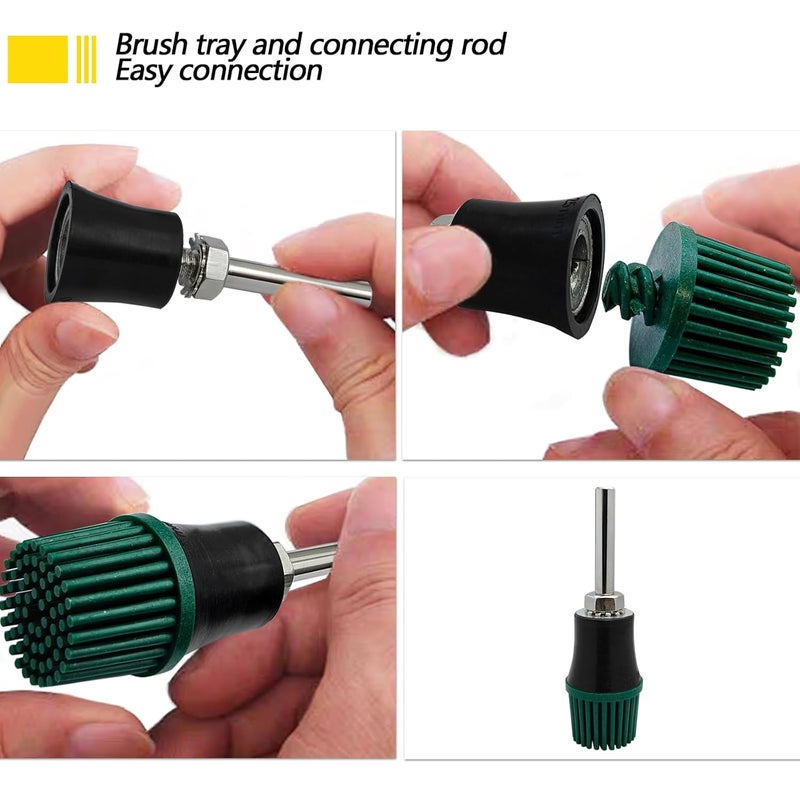 HIEMTE HIEMIE Tools 1 Inch Bristle Disc Grit 50# (Green) with 1 Inch Shank Attachment Abrasive Coating Removal Disc for Metal - Image 5